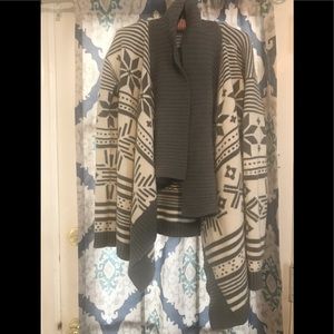 Express Grey & Off White Cardigan Fly Open Sweater